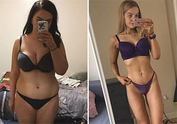 Przed i po stosowaniu Fast Burn Extreme